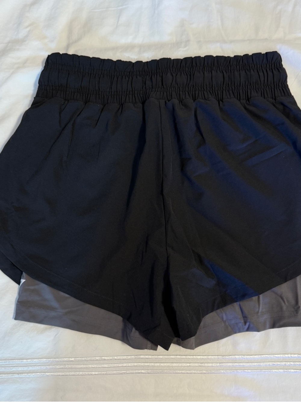 Gymshark Black Athletic Layered Shorts with Gray Inner Liner